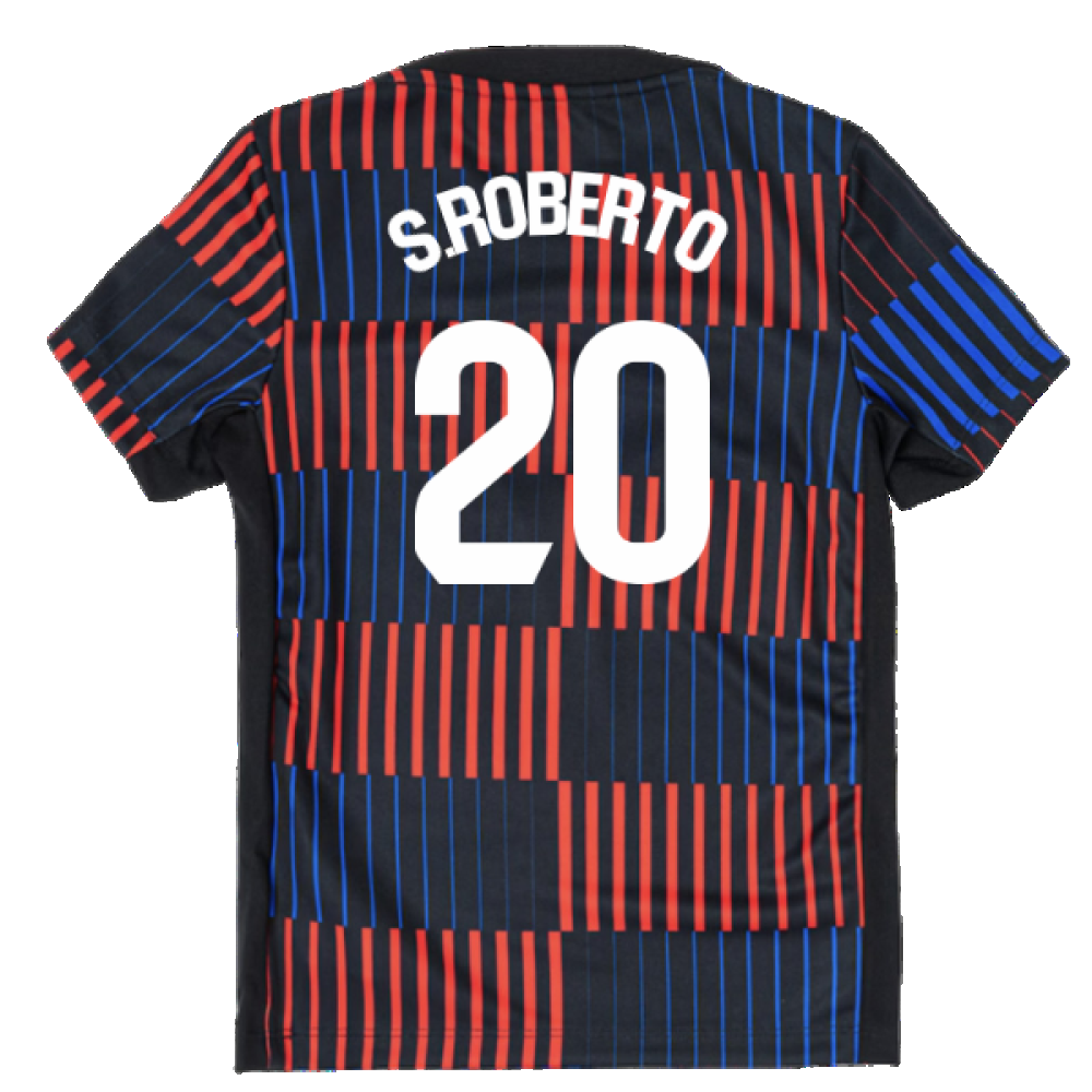 2024-2025 Barcelona Pre-Match Away Shirt (Navy) - Kids (S.Roberto 20)
