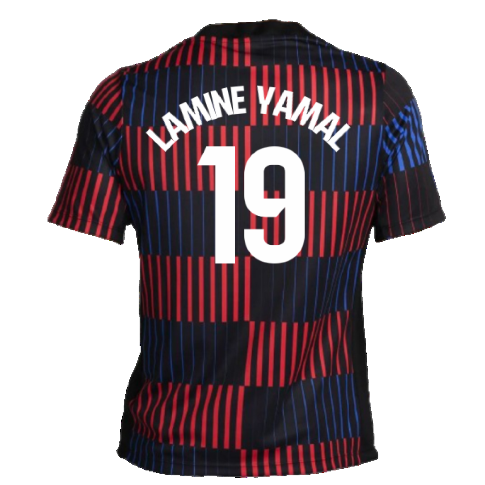 2024-2025 Barcelona Pre-Match Away Shirt (Navy) (Lamine Yamal 19)
