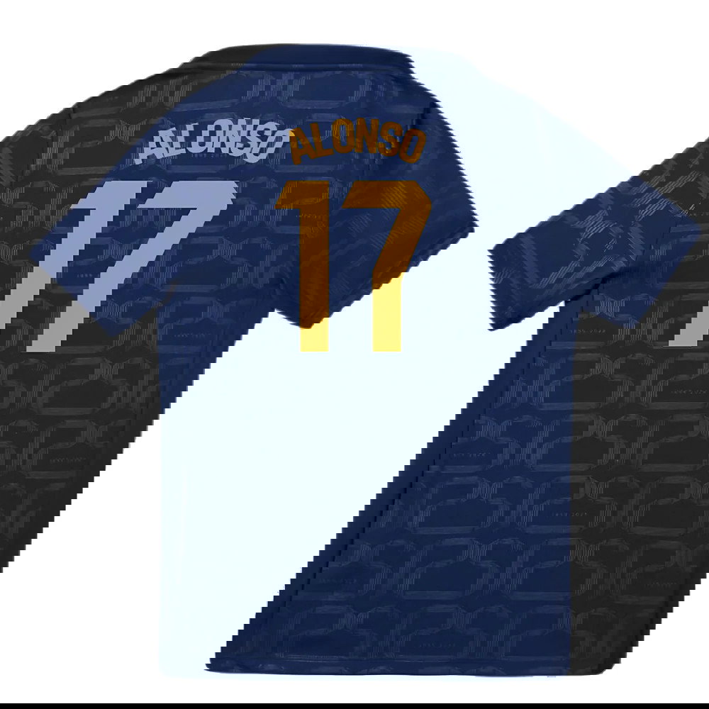2024-2025 Barcelona Pre-Match Training Shirt (Navy) - Kids (Alonso 17)