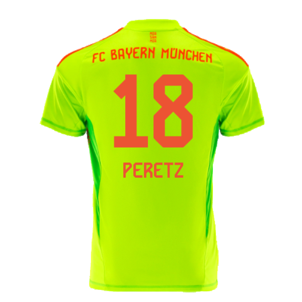 2024-2025 Bayern Munich Home Goalkeeper Shirt (Yellow) (Peretz 18)