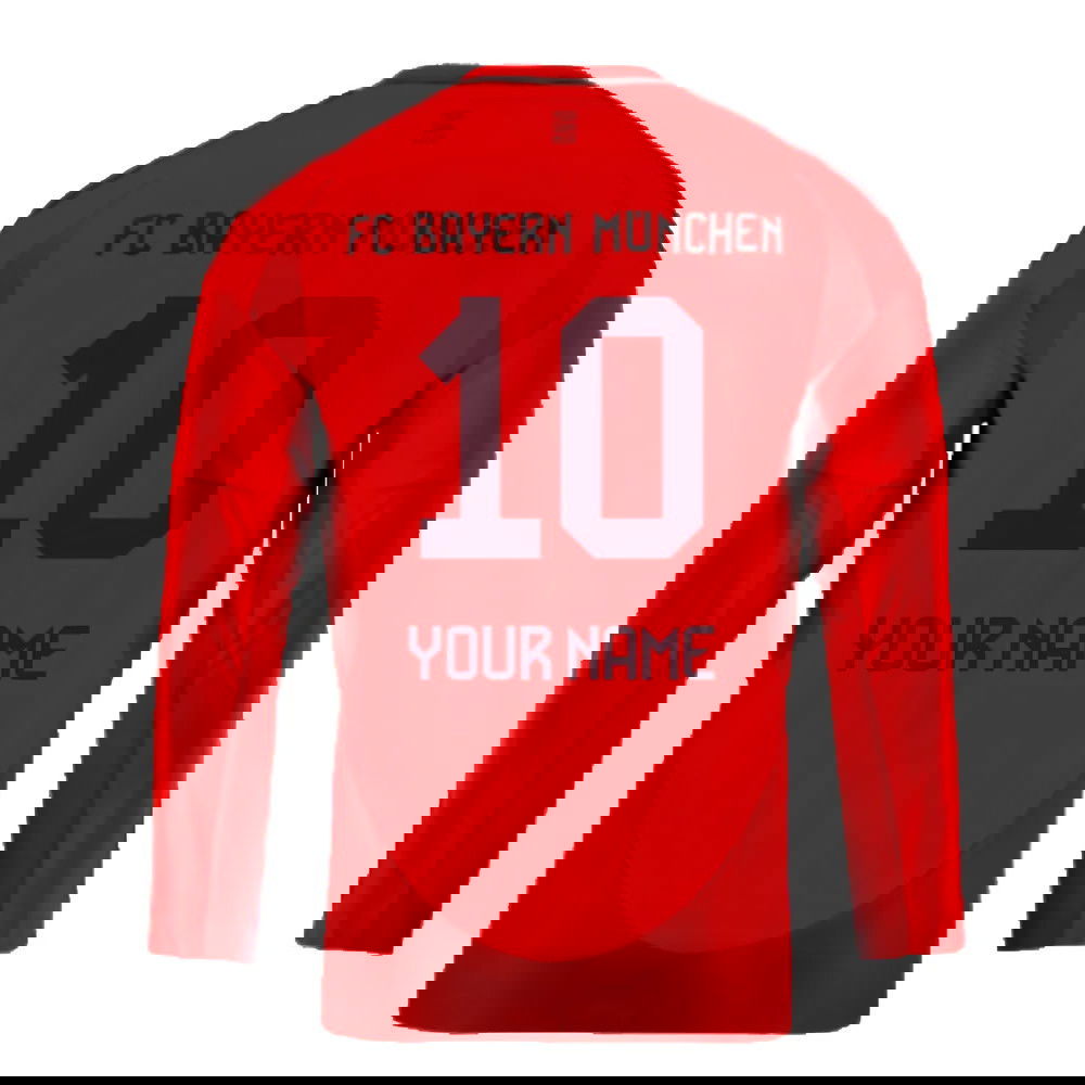 2024-2025 Bayern Munich Long Sleeve Home Shirt (Kids) (Your Name)