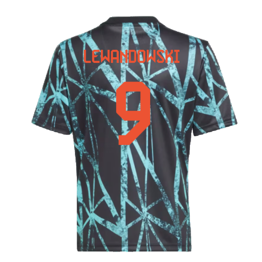 2024-2025 Bayern Munich Pre-Match Shirt (Black) - Kids (Lewandowski 9)