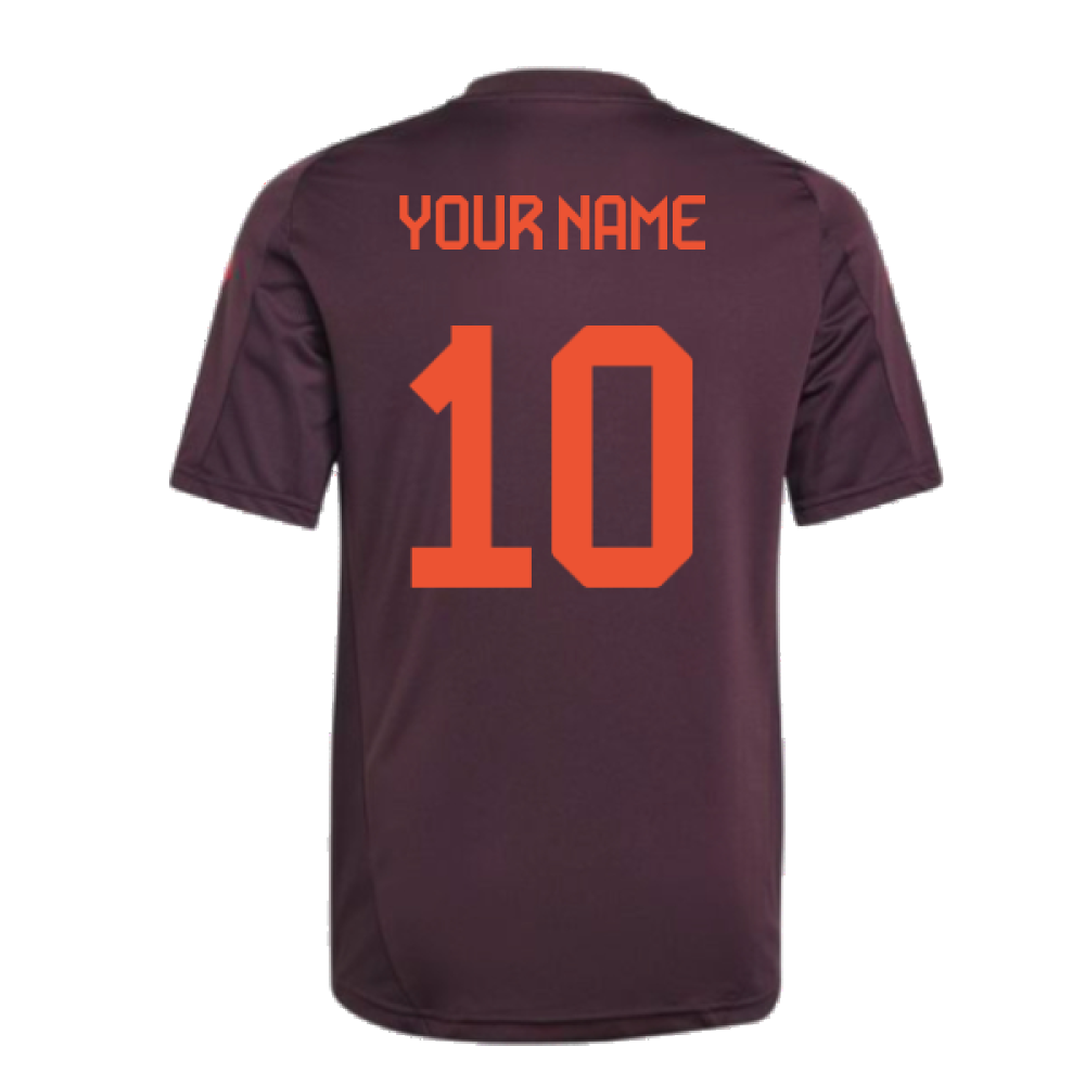 2024-2025 Bayern Munich Training Tee (Shadow Maroon) - Kids (Your Name)