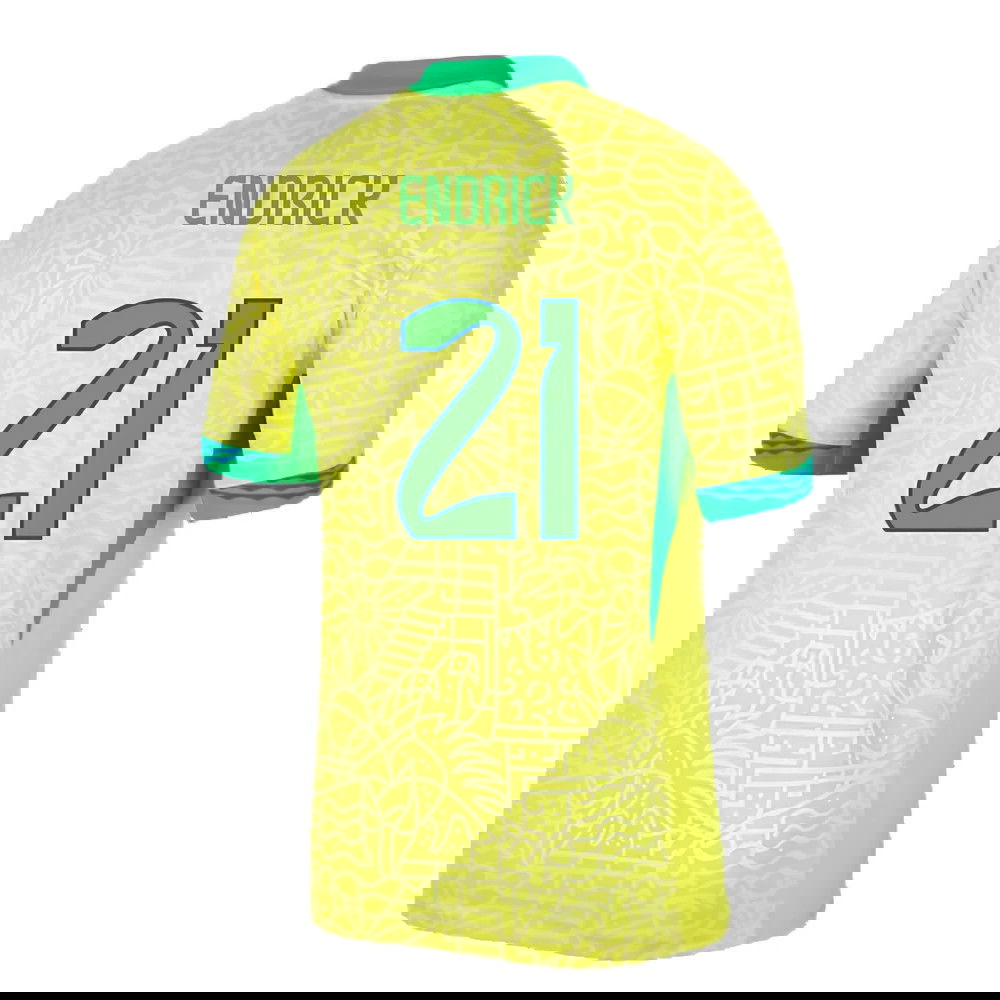 2024-2025 Brazil Home Dri-Fit ADV Match Shirt (Endrick 21)