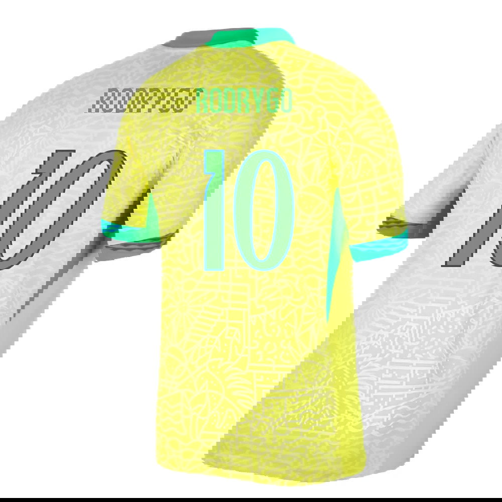 2024-2025 Brazil Home Dri-Fit ADV Match Shirt (Rodrygo 10)