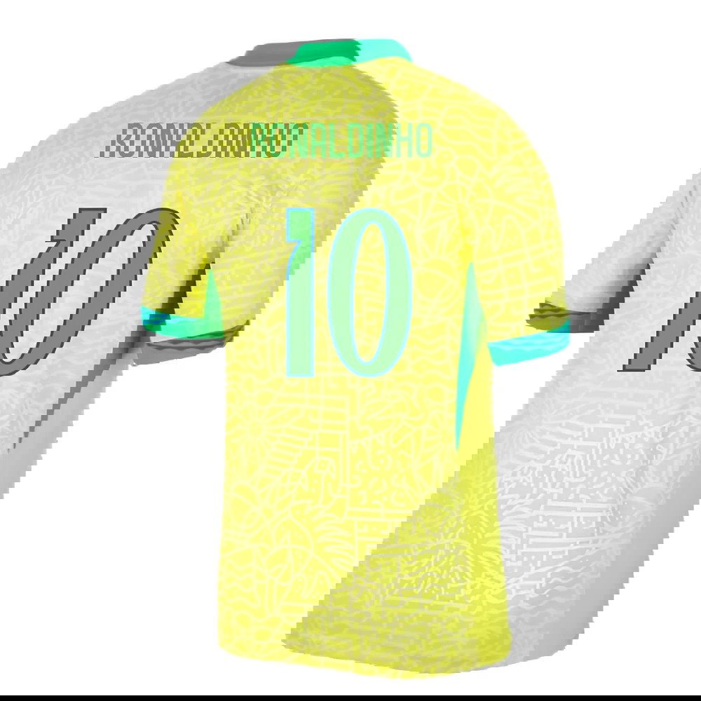 2024-2025 Brazil Home Dri-Fit ADV Match Shirt (Ronaldinho 10)