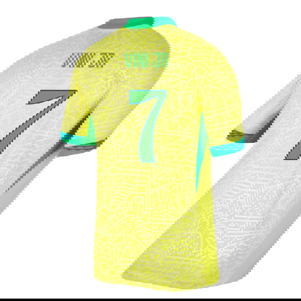 2024-2025 Brazil Home Dri-Fit ADV Match Shirt (Vini JR 7)