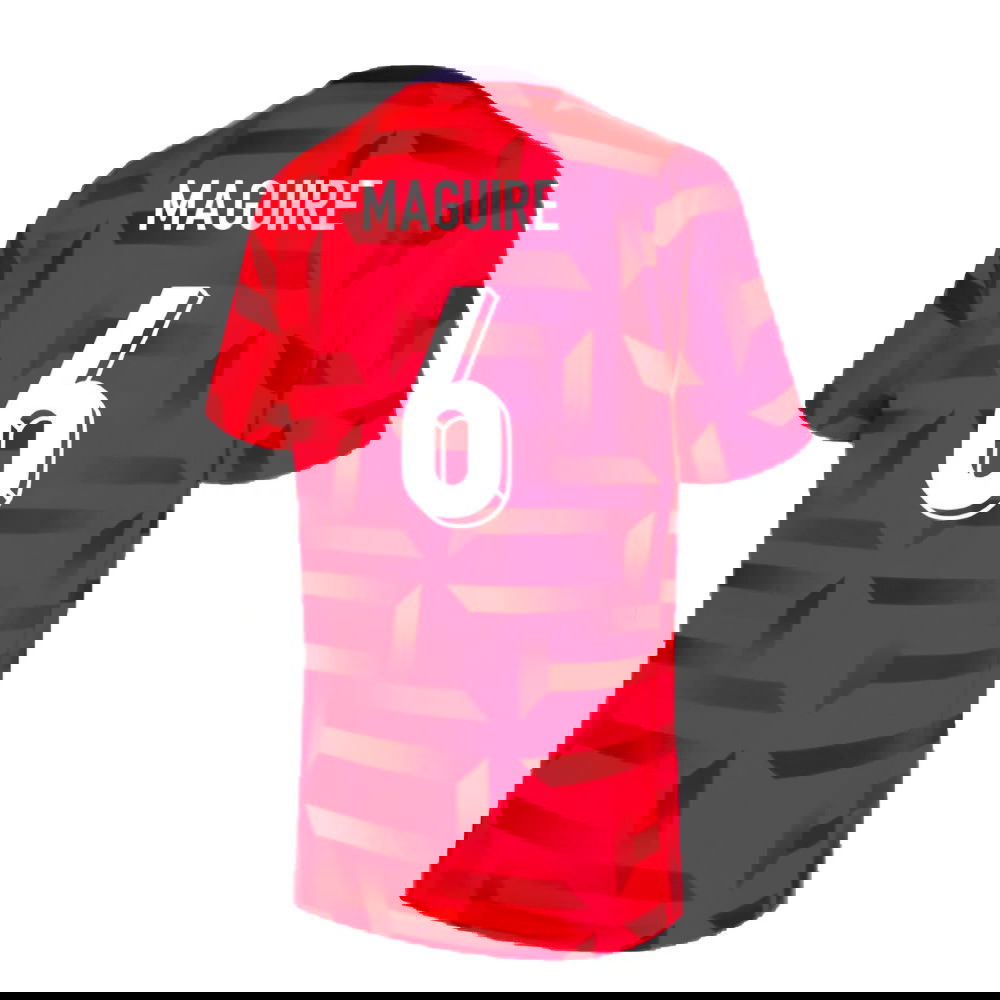 2024-2025 England Dri-FIT Pre-Match Shirt (Red) (Maguire 6)