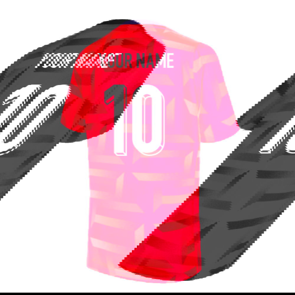 2024-2025 England Dri-FIT Pre-Match Shirt (Red) (Your Name)