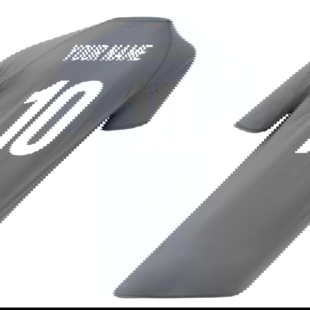 2024-2025 England Rugby Relaxed O2 Training Jersey (Grey) (Your Name)