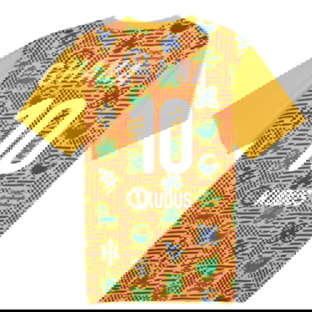 2024-2025 Ghana Pre-Match SS Jersey (Yellow) (Kudus 10)