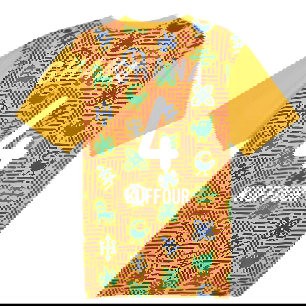 2024-2025 Ghana Pre-Match SS Jersey (Yellow) (Kuffour 4)