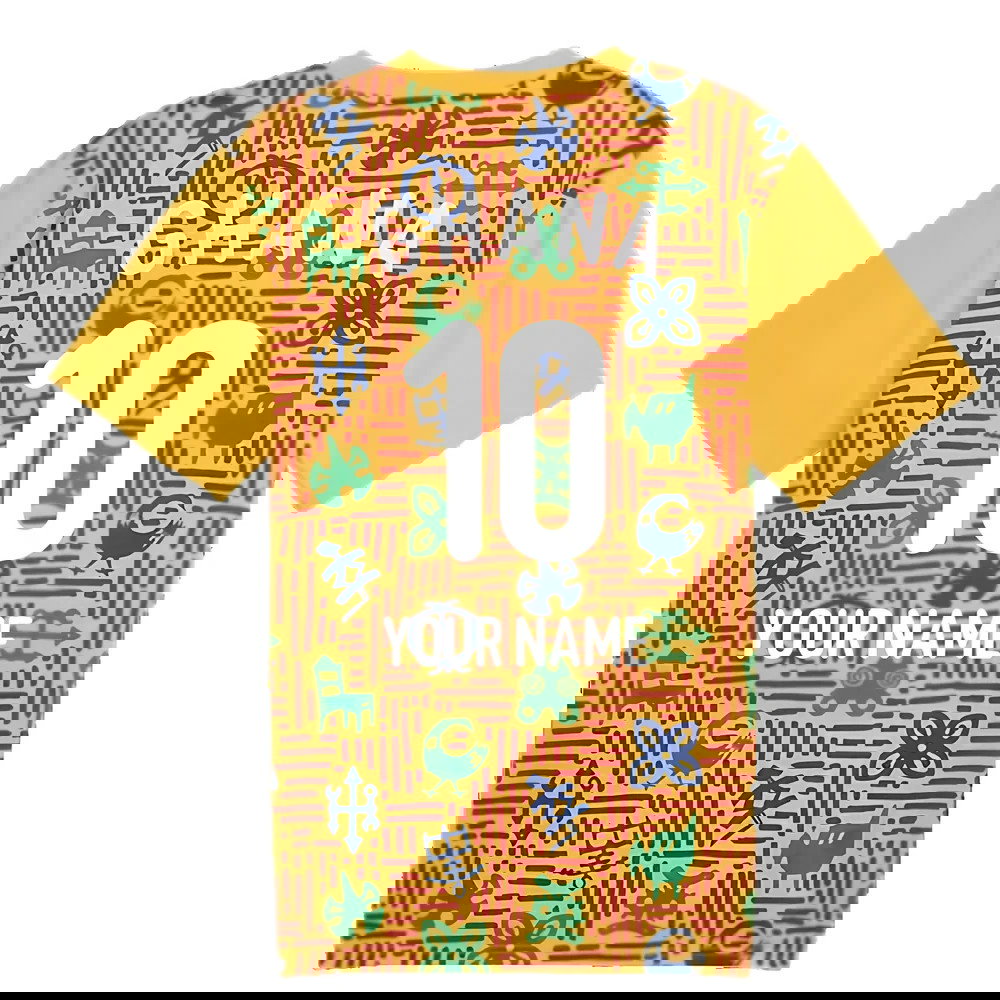 2024-2025 Ghana Pre-Match SS Jersey (Yellow) (Your Name)