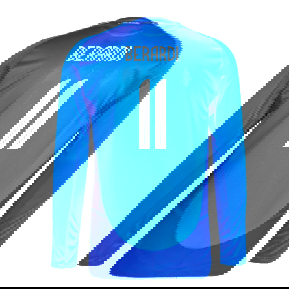 2024-2025 Italy Authentic Long Sleeve Home Shirt (BERARDI 11)