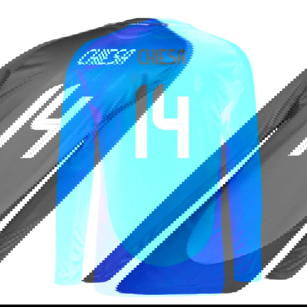 2024-2025 Italy Authentic Long Sleeve Home Shirt (CHIESA 14)