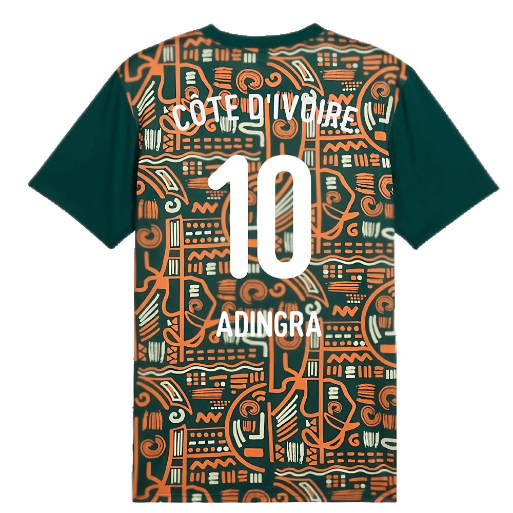 2024-2025 Ivory Coast Prematch SS Jersey (Dark Myrtle) (Adingra 10)