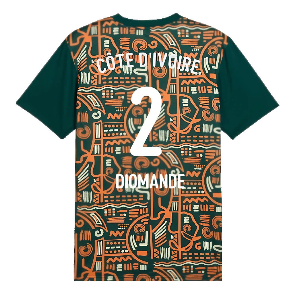 2024-2025 Ivory Coast Prematch SS Jersey (Dark Myrtle) (Diomande 2)