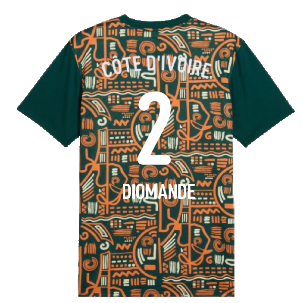 2024-2025 Ivory Coast Prematch SS Jersey (Dark Myrtle) (Diomande 2)