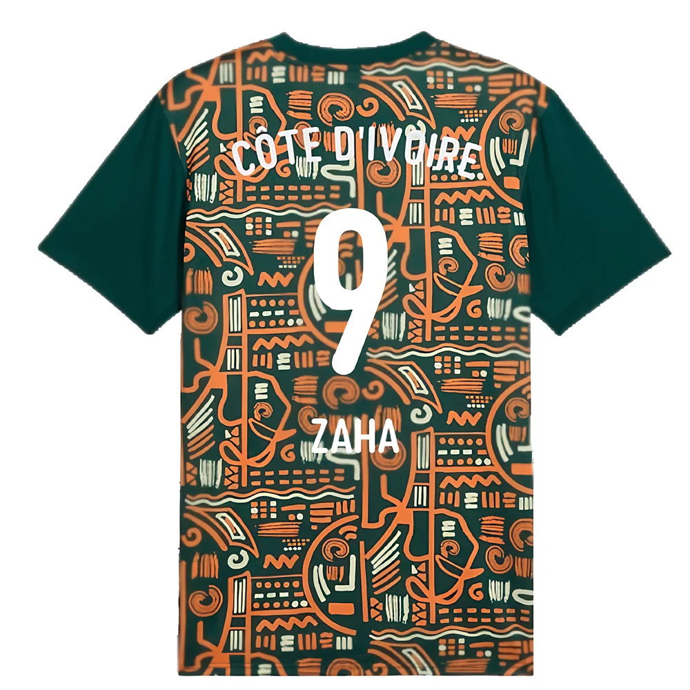 2024-2025 Ivory Coast Prematch SS Jersey (Dark Myrtle) (Zaha 9)