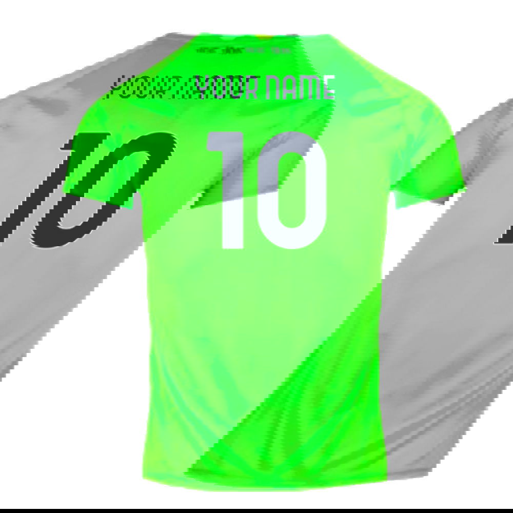 2024-2025 Lazio Home Goalkeeper Shirt (Green) - Kids (Your Name)