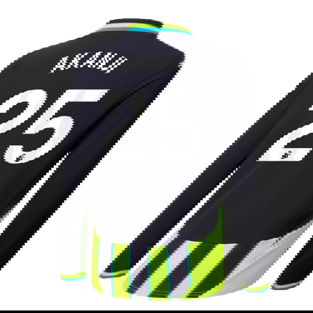 2024-2025 Man City Away Long Sleeve Shirt (Kids) (Akanji 25)