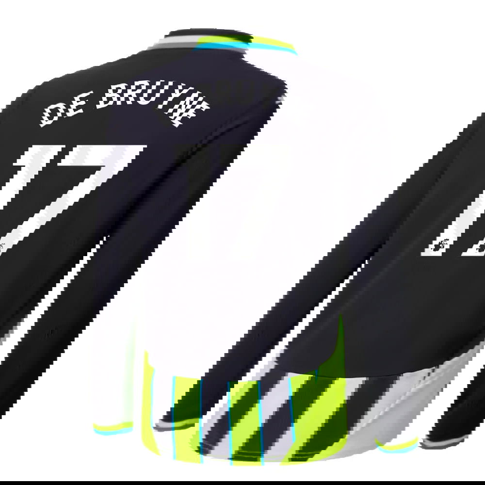 2024-2025 Man City Away Long Sleeve Shirt (Kids) (De Bruyne 17)