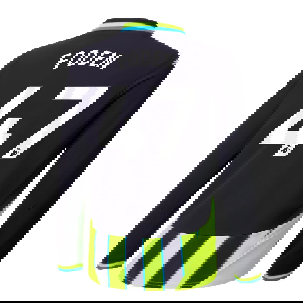 2024-2025 Man City Away Long Sleeve Shirt (Kids) (Foden 47)