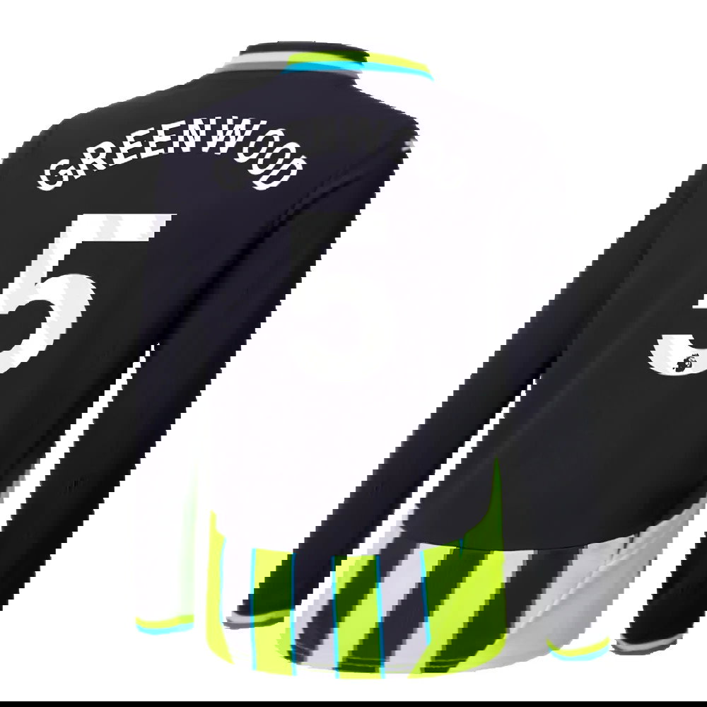 2024-2025 Man City Away Long Sleeve Shirt (Kids) (Greenwood 5)