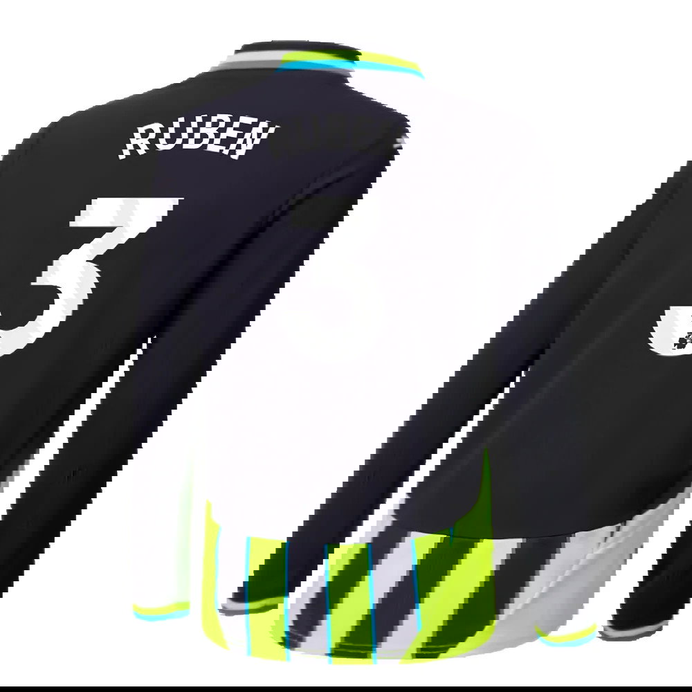 2024-2025 Man City Away Long Sleeve Shirt (Kids) (Ruben 3)