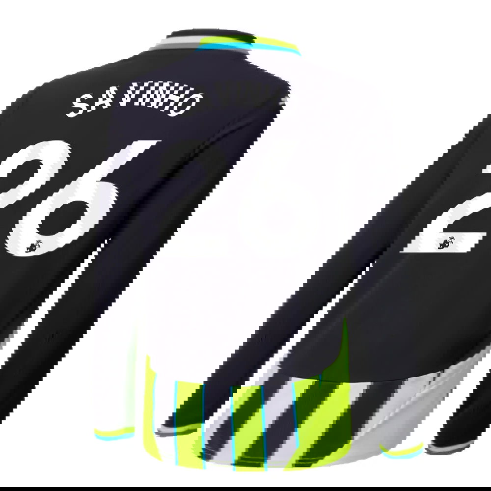 2024-2025 Man City Away Long Sleeve Shirt (Kids) (Savinho 26)