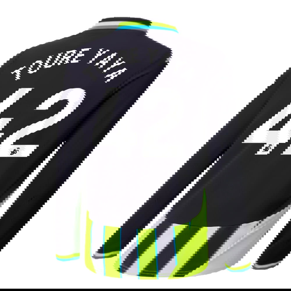 2024-2025 Man City Away Long Sleeve Shirt (Kids) (Toure Yaya 42)