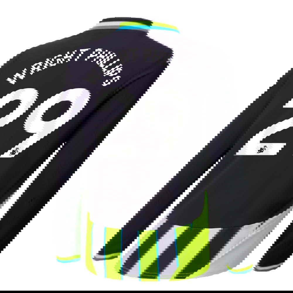 2024-2025 Man City Away Long Sleeve Shirt (Kids) (Wright Phillips 29)