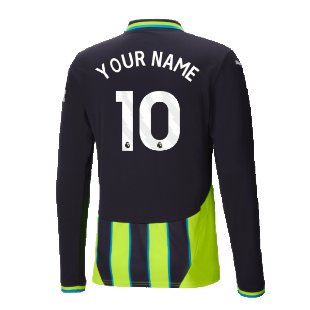 2024-2025 Man City Away Long Sleeve Shirt (Your Name)