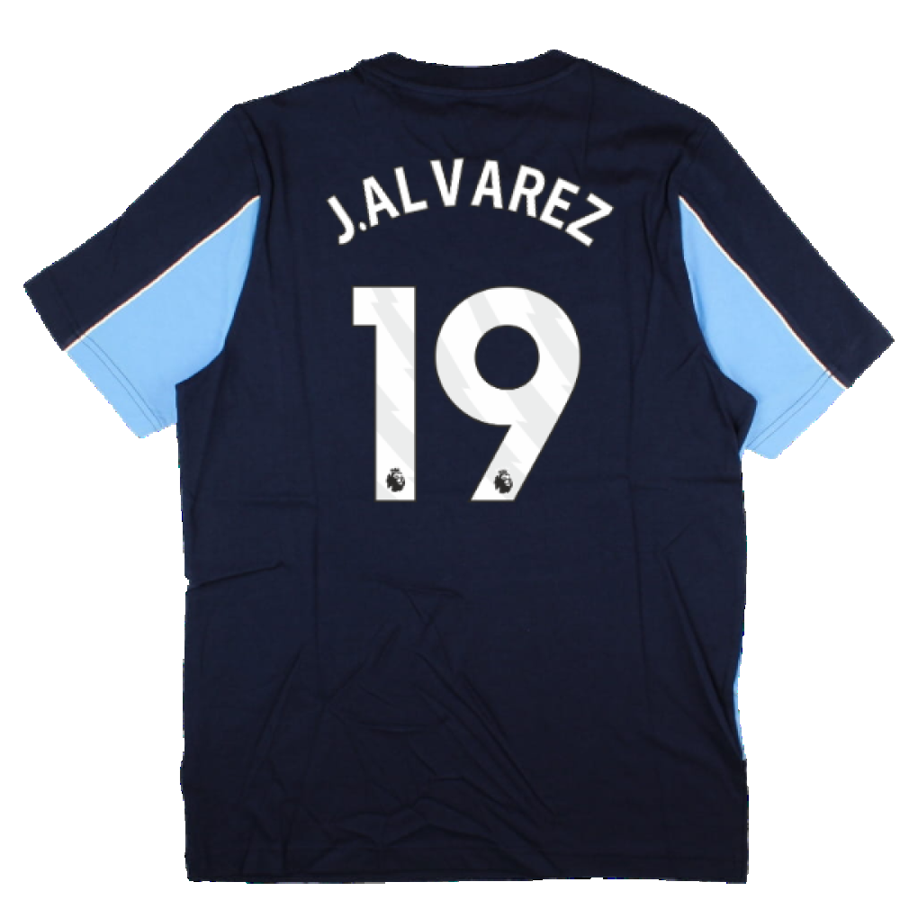 2024-2025 Man City FtblArchive Tee (Navy) (J.Alvarez 19)