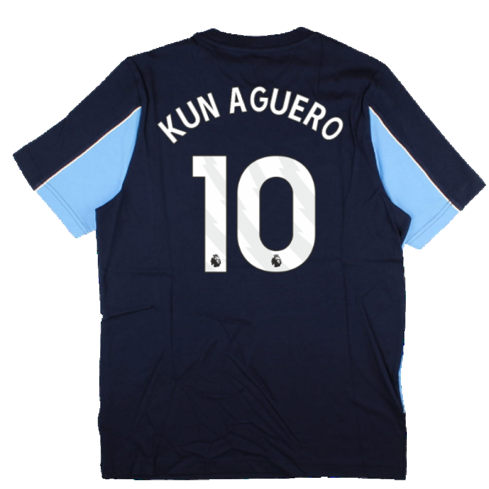 2024-2025 Man City FtblArchive Tee (Navy) (Kun Aguero 10)