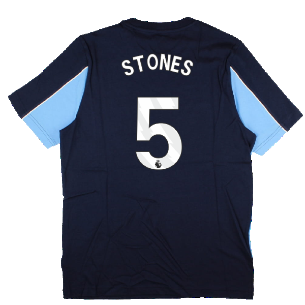 2024-2025 Man City FtblArchive Tee (Navy) (Stones 5)