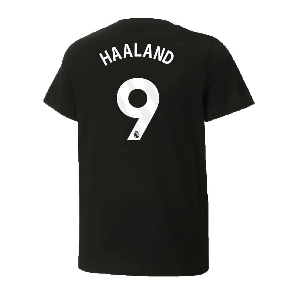 2024-2025 Man City ftblCulture Tee (Black) (Haaland 9)