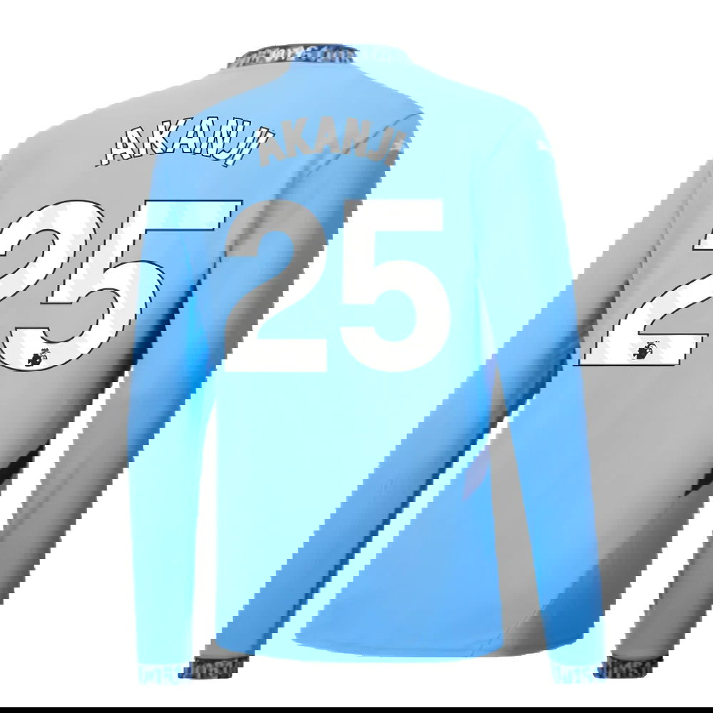 2024-2025 Man City Home Long Sleeve Shirt (Akanji 25)