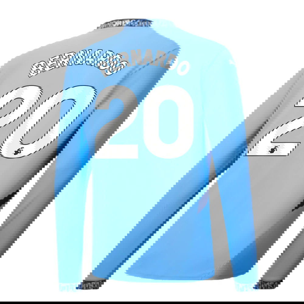 2024-2025 Man City Home Long Sleeve Shirt (Bernardo 20)