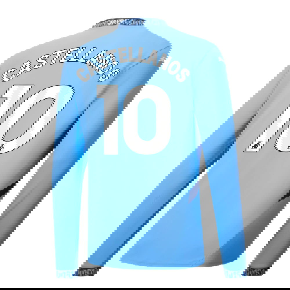 2024-2025 Man City Home Long Sleeve Shirt (Castellanos 10)