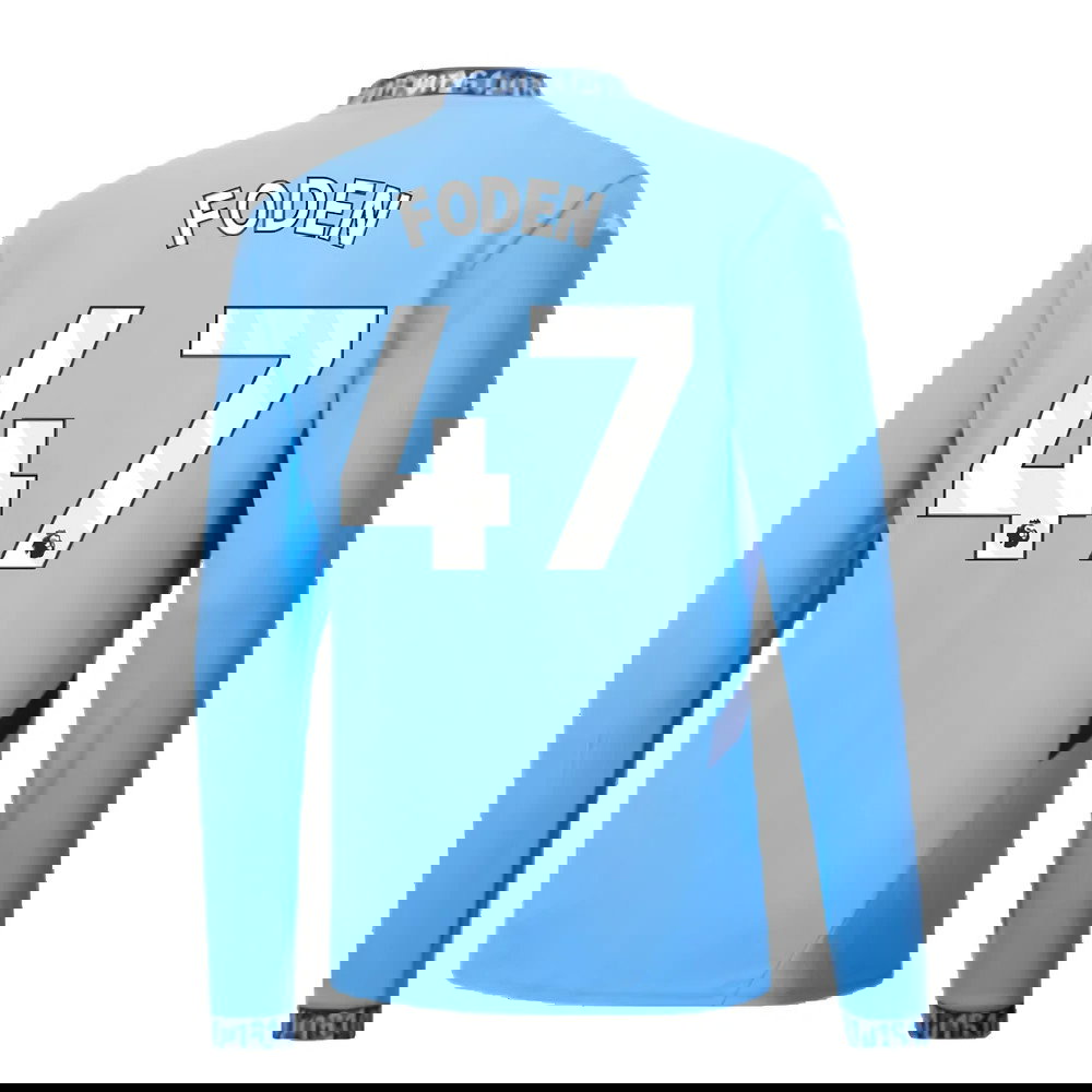 2024-2025 Man City Home Long Sleeve Shirt (Foden 47)