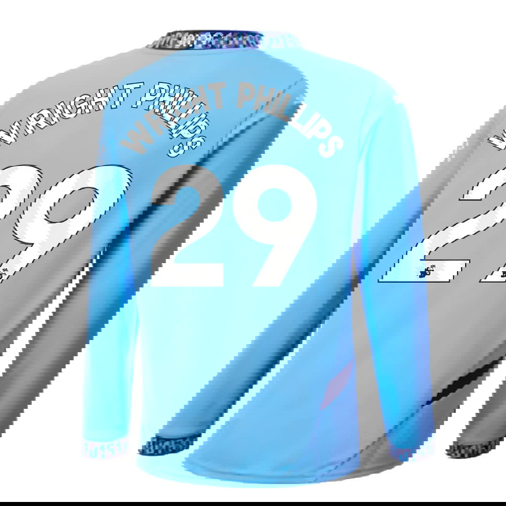 2024-2025 Man City Home Long Sleeve Shirt (Kids) (Wright Phillips 29)
