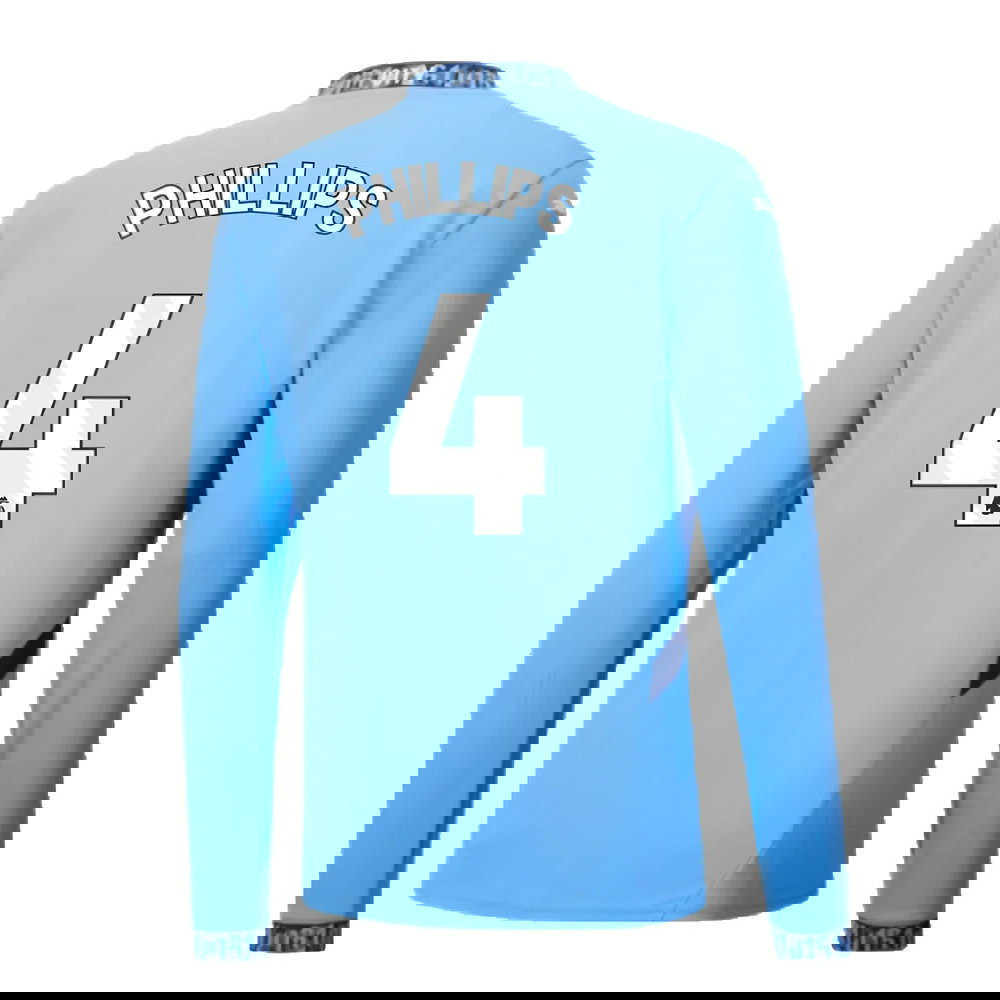 2024-2025 Man City Home Long Sleeve Shirt (Phillips 4)