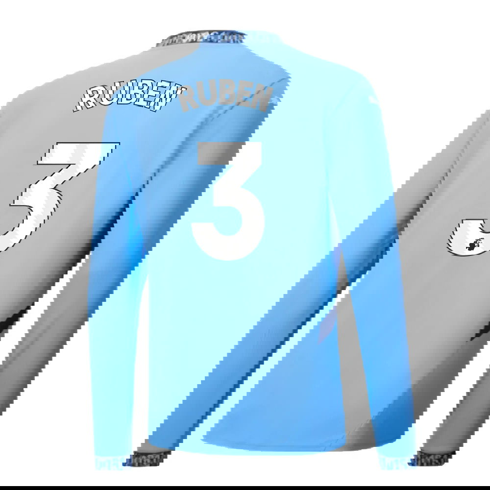 2024-2025 Man City Home Long Sleeve Shirt (Ruben 3)