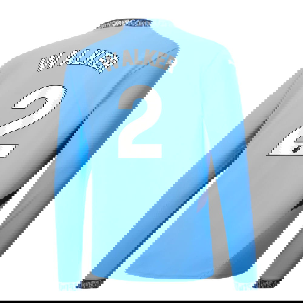 2024-2025 Man City Home Long Sleeve Shirt (Walker 2)