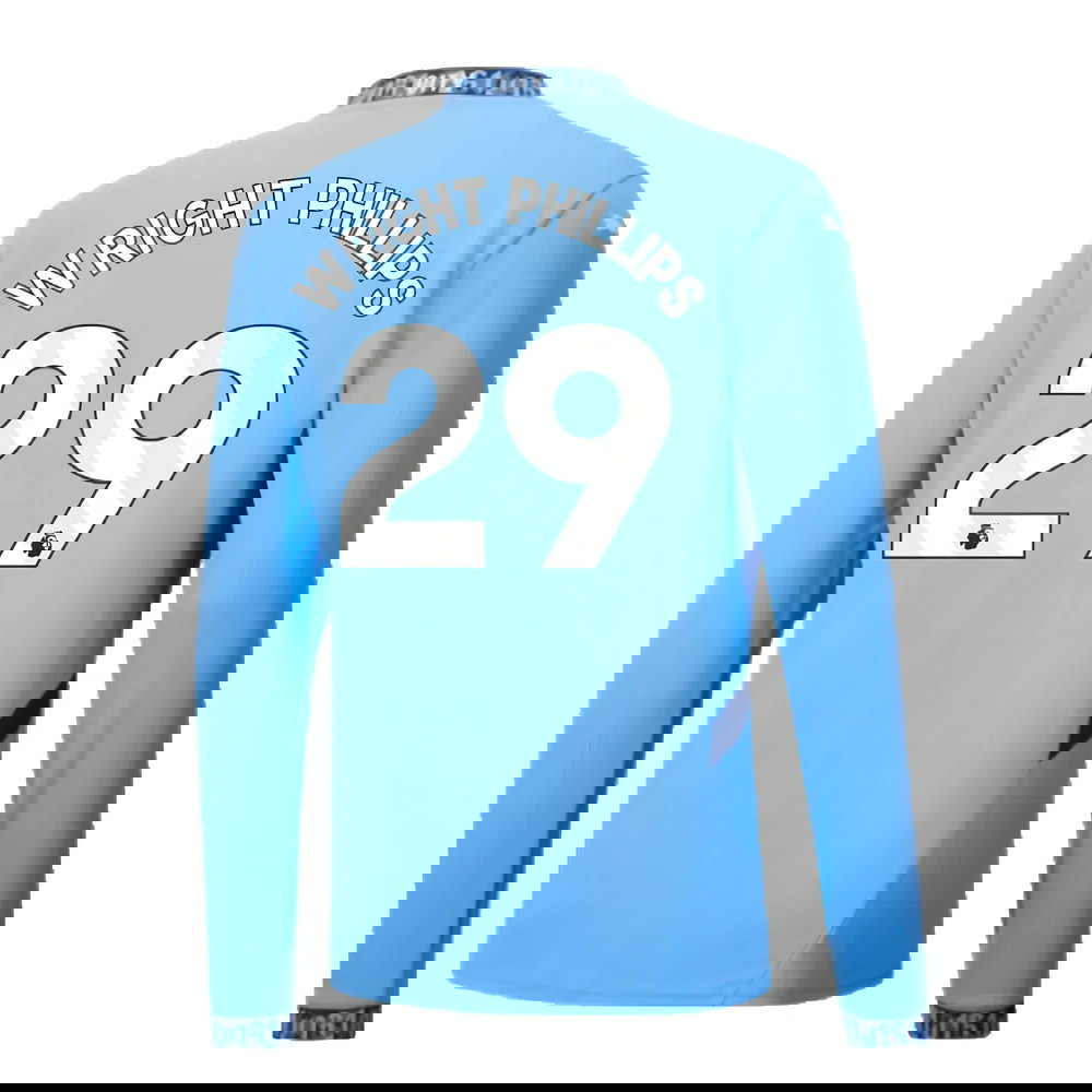 2024-2025 Man City Home Long Sleeve Shirt (Wright Phillips 29)