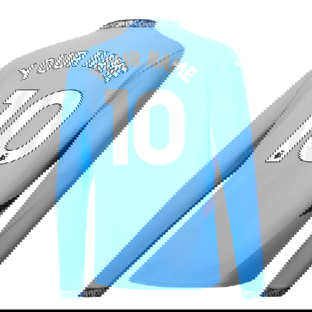 2024-2025 Man City Home Long Sleeve Shirt (Your Name)