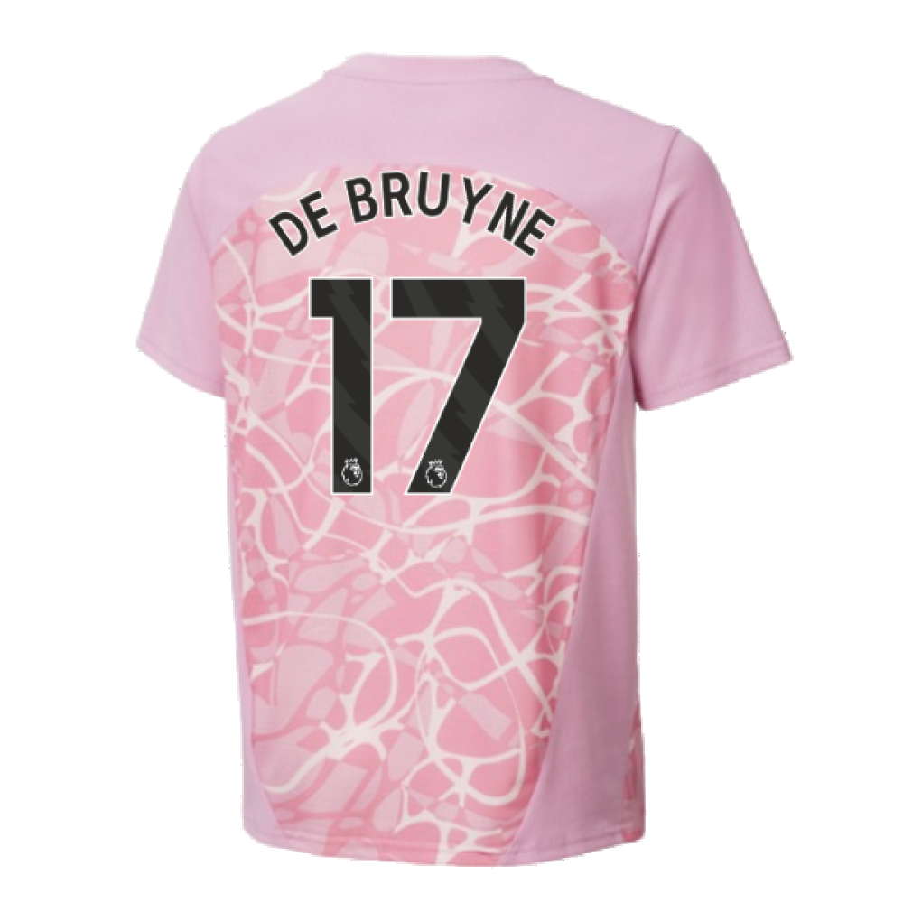 2024-2025 Man City Pre-Match Shirt (Pink Icing) - Kids (De Bruyne 17)