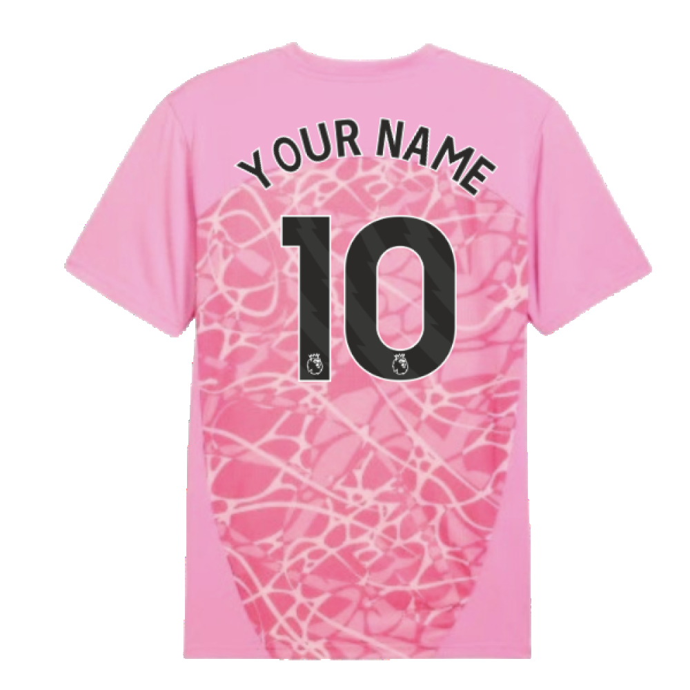 2024-2025 Man City Pre-Match Shirt (Pink) (Your Name)