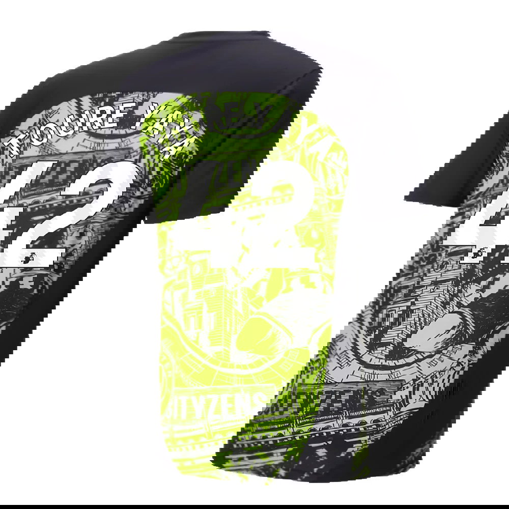 2024-2025 Man City Pre-Match Shirt (Yellow Glow) (Toure Yaya 42)